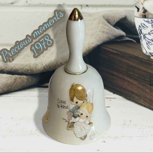 PRECIOUS Moments 1978 Love is Kind Porcelain Bell - Picture 1 of 7